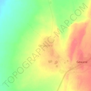Carte topographique Old Gewane, altitude, relief