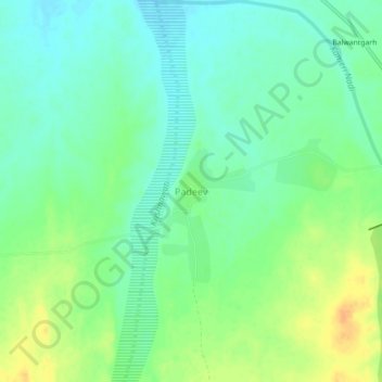 Carte topographique Padeev, altitude, relief