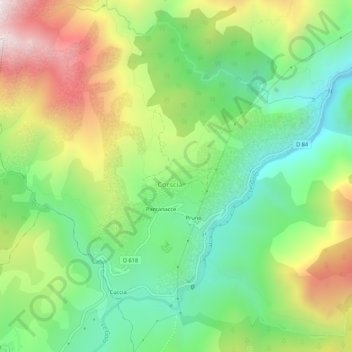 Carte topographique Costa, altitude, relief