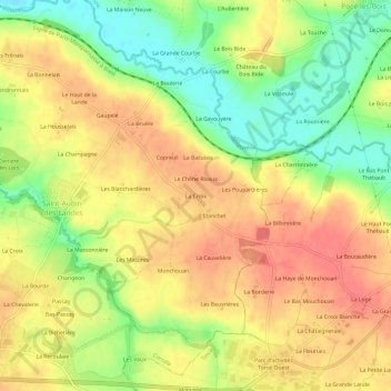 Carte topographique La Croix, altitude, relief