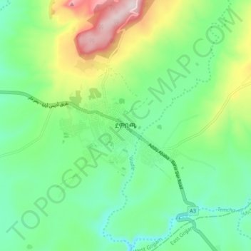 Carte topographique Demebecha, altitude, relief