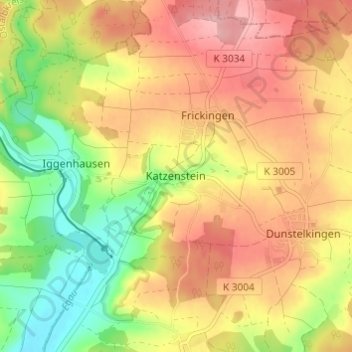 Carte topographique Katzenstein, altitude, relief