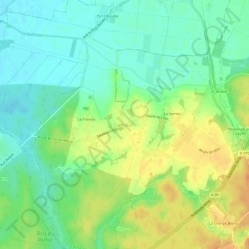 Carte topographique Larnaud, altitude, relief