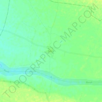 Carte topographique Kerla, altitude, relief