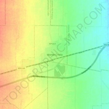Carte topographique Monte Cristo, altitude, relief