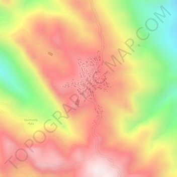 Carte topographique Hueyapa, altitude, relief