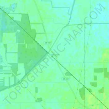 Carte topographique Kankakee, altitude, relief