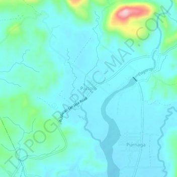 Carte topographique Paclolo, altitude, relief