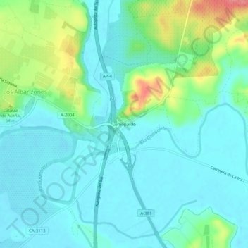 Carte topographique Lomopardo, altitude, relief