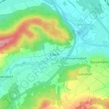 Carte topographique Erlach, altitude, relief