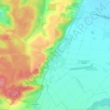 Carte topographique Schwabegg, altitude, relief