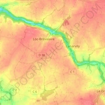 Carte topographique Le Ruat, altitude, relief