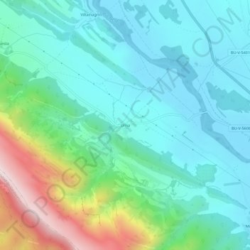 Carte topographique Urria, altitude, relief