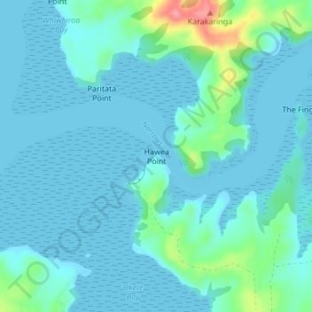 Carte topographique Hawea Point, altitude, relief
