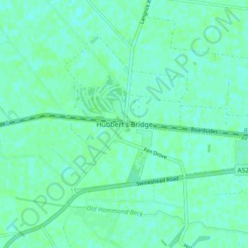 Carte topographique Hubbert's Bridge, altitude, relief
