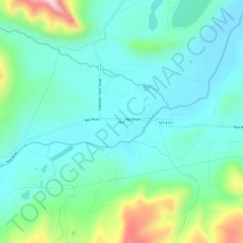 Carte topographique Nye, altitude, relief