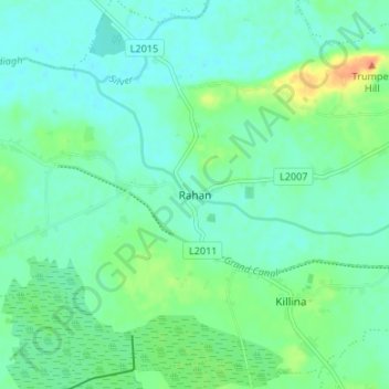 Carte topographique Rahan, altitude, relief