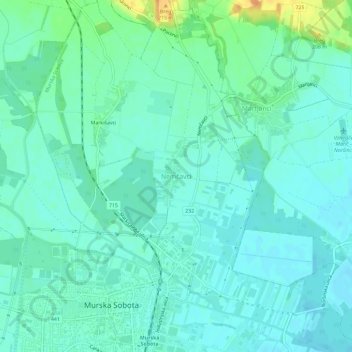 Carte topographique Nemčavci, altitude, relief