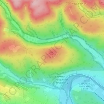 Carte topographique Lindenhardt, altitude, relief