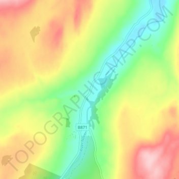 Carte topographique Langdale, altitude, relief