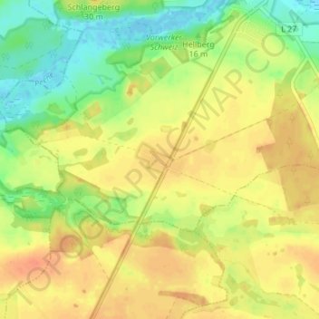 Carte topographique Lindenfelde, altitude, relief