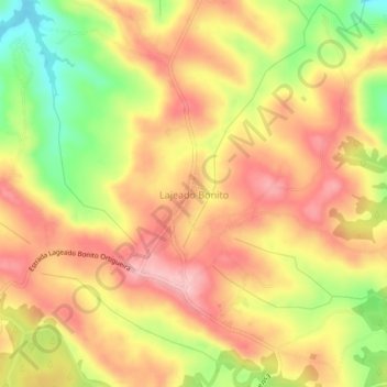 Carte topographique Lajeado Bonito, altitude, relief