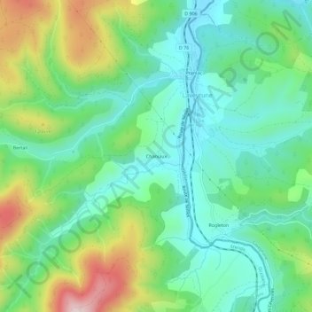 Carte topographique Chaniaux, altitude, relief
