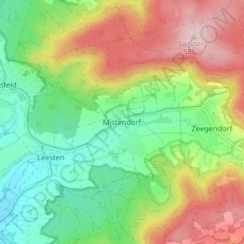 Carte topographique Mistendorf, altitude, relief