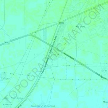 Carte topographique Pasiana, altitude, relief