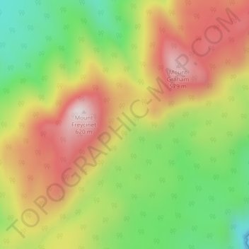 Carte topographique Freycinet Peninsula, altitude, relief