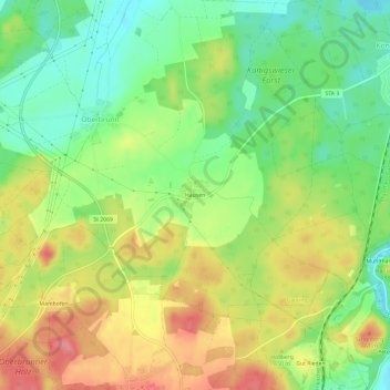 Carte topographique Hausen, altitude, relief