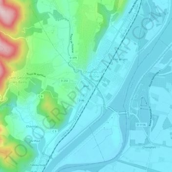 Carte topographique Blod, altitude, relief