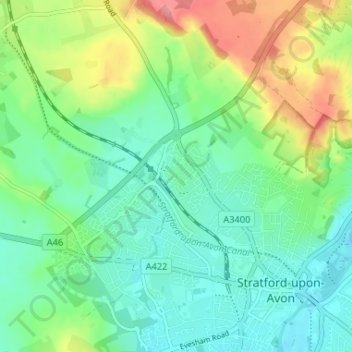 Carte topographique Bishopton, altitude, relief