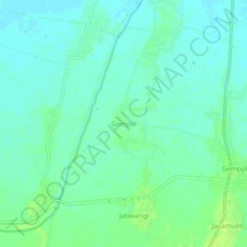 Carte topographique Gempol, altitude, relief