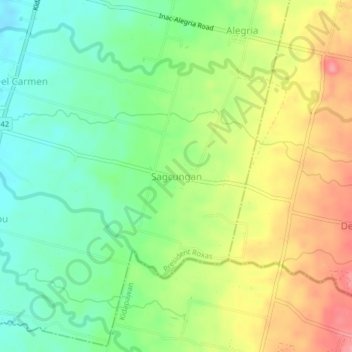 Carte topographique Sagcungan, altitude, relief