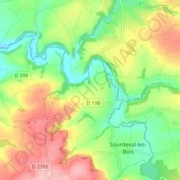 Carte topographique La Sayère, altitude, relief