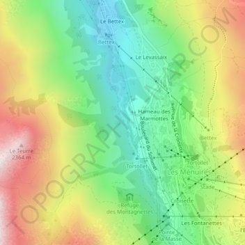 Carte topographique La Gouille, altitude, relief