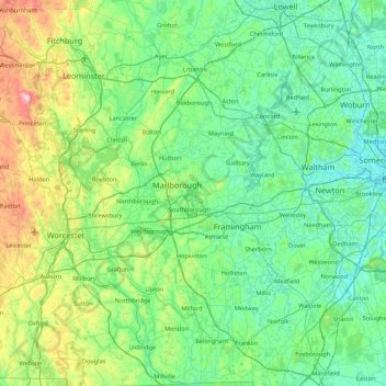 Carte topographique Pine Island, altitude, relief