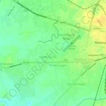 Carte topographique Brahmni Nagar, altitude, relief