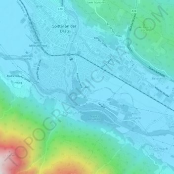 Carte topographique Aich, altitude, relief