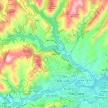 Carte topographique Faiano, altitude, relief