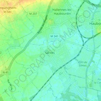Carte topographique Saint-Pierre, altitude, relief