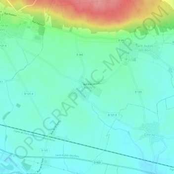 Carte topographique Chazay, altitude, relief