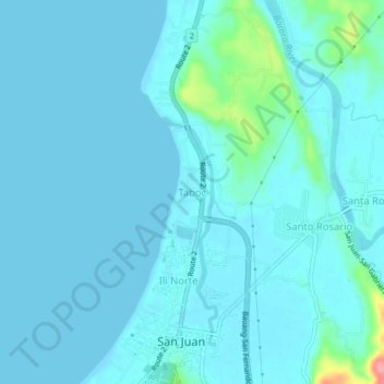 Carte topographique Taboc, altitude, relief