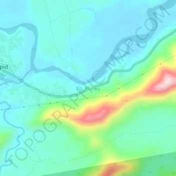 Carte topographique Kg. Maliau, altitude, relief