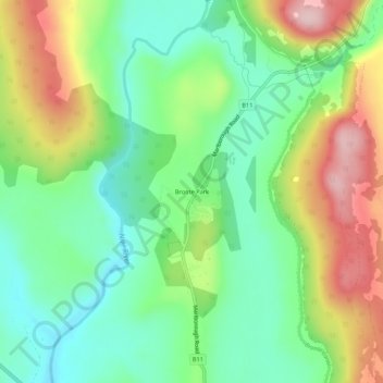 Carte topographique Bronte Park, altitude, relief