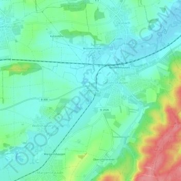 Carte topographique Dietkirch, altitude, relief