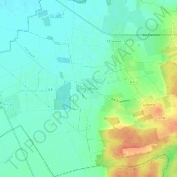 Carte topographique Petit-Mesnil, altitude, relief