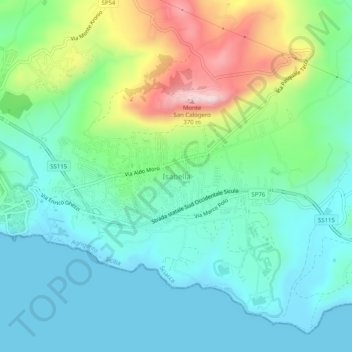 Carte topographique Isabella, altitude, relief