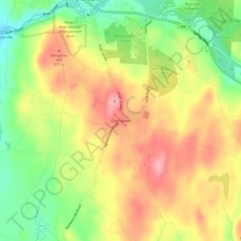 Carte topographique Old Center, altitude, relief